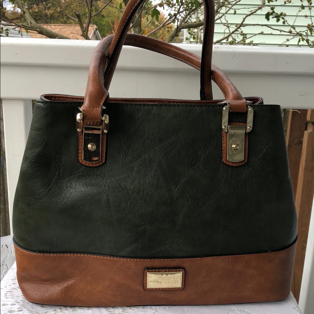 Simply Noelle green and brown handbag